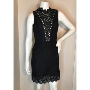 Saylor Free People Cherie Black Lace Cut Out Mini Dress XS